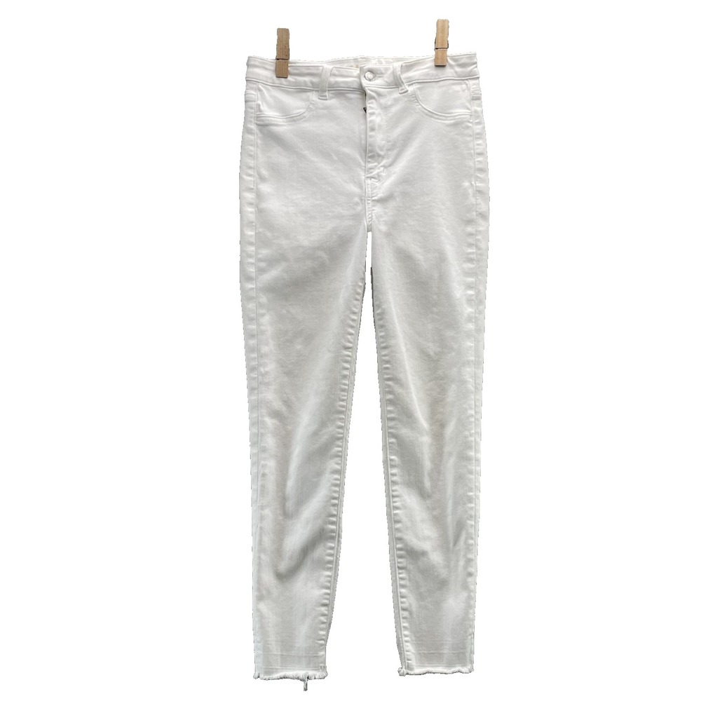 American Eagle High Rise Jegging Pant Womens 8 White Preppy Minimalist Indie Y2K